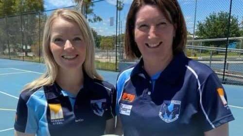 Newly appointed Eaglehawk A-grade coach Kylie Piercy (right) with assistant and the Hawks' A-reserve coach Eleisha Saunders.