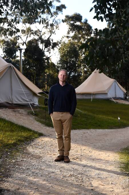 MASSIVE LOSS: Cozy Tents manager Jarek Dobrjanski estimates his business will lose over 90 per cent of its customers until the travel ban is lifted. 
