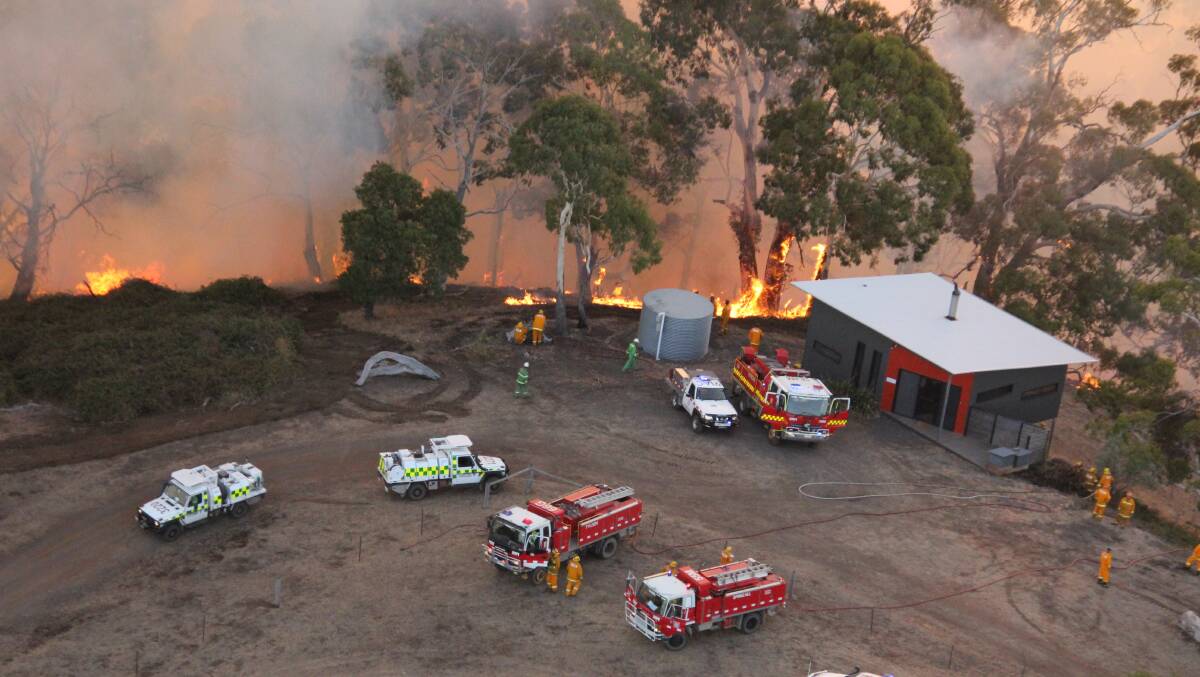 AERIAL: A shot from above Sunday's blaze. Picture: Wayne Rigg.