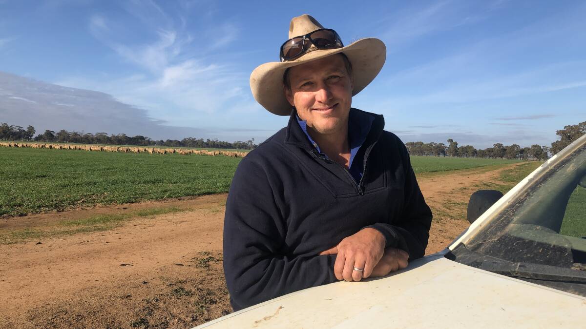 BRIGHT MIND: Northern Victoria primary producer Dusty Pascoe, Rosedale, Raywood, has created a feedlot for his lambs to increase carrying capacity. Photo by Joely Mitchell.