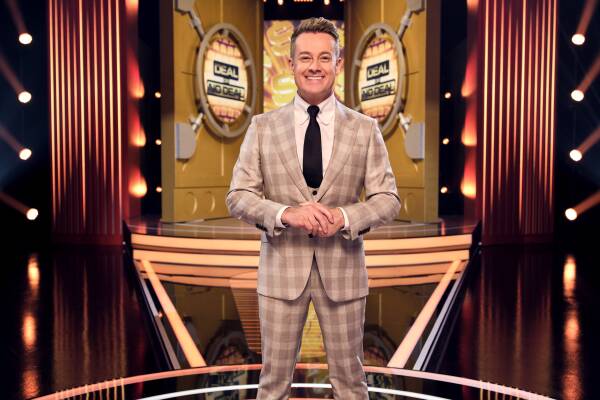 Grant Denyer on the set of Deal or No Deal. Picture supplied.