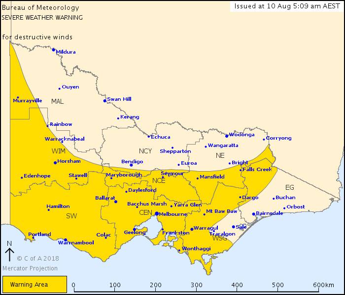 Cold front to hit central Victoria on Friday night