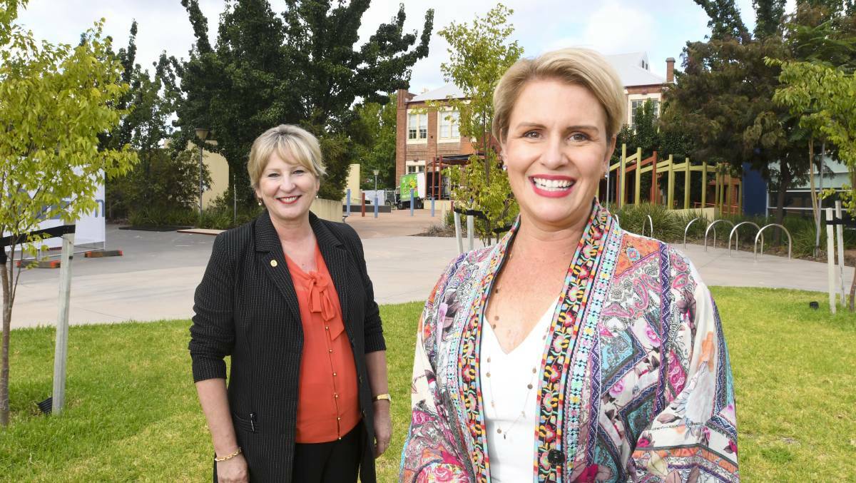 Trades and skills minister Gayle Tierney and Bendigo TAFE CEO Sally Curtain. Picture: NONI HYETT