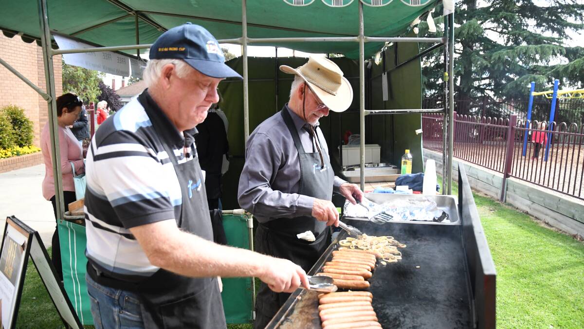 Doug Harrison and John Cooper have been busy at the barbecue today.