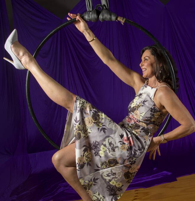 Jenny Turner will perform a hoop duo with one of her students on Sunday. Picture: DARREN HOWE