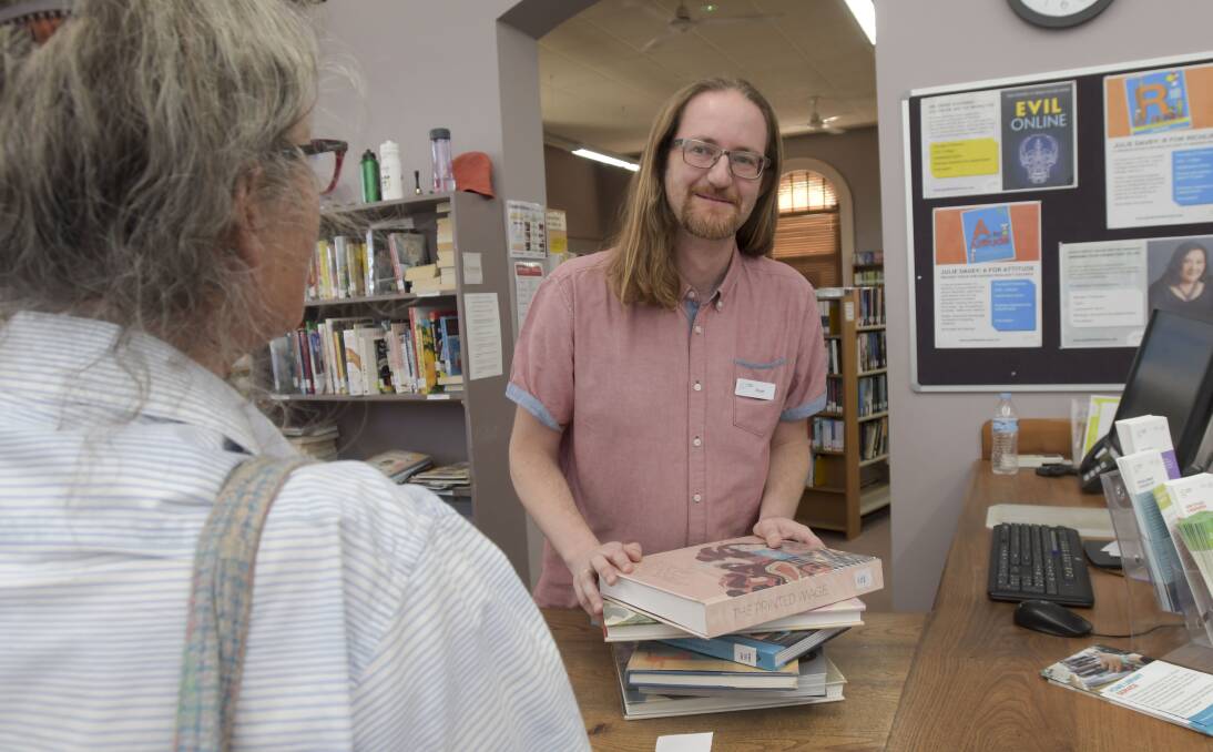 GOOD VIBE: Castlemaine library's Stuart Winser said the library can feel like a community lounge. Picture: NONI HYETT