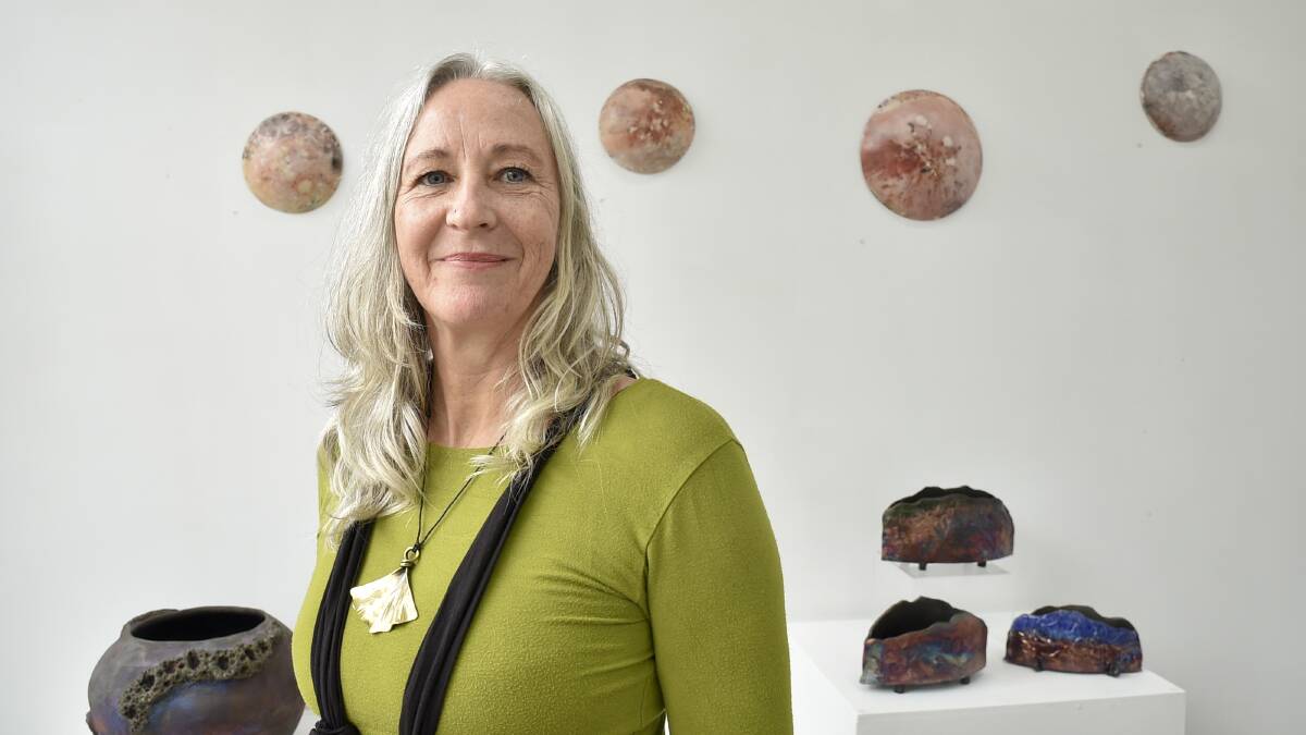 Ri Van Veen first started working with clay as a therapeutic way to help her recovery from Chronic Fatigue Syndrome. Picture: NONI HYETT