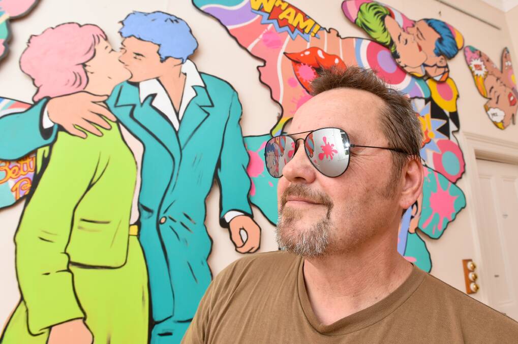EXHIBITION: Artist Chris Duffy has moved his street-style pop art into the gallery space at Dudley House until May 2. Picture: NONI HYETT