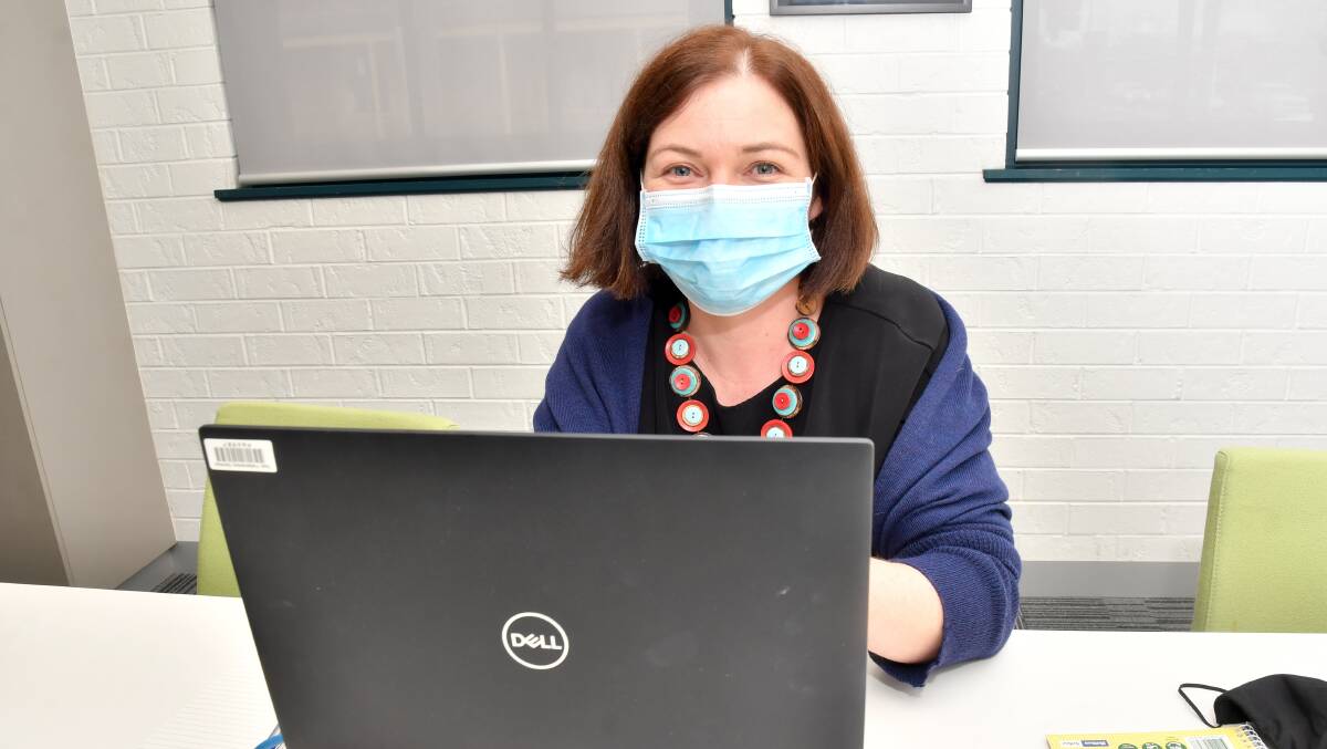 Lisa Chesters has been working from home while raising her family during the COVID-19 pandemic. Picture: NONI HYETT