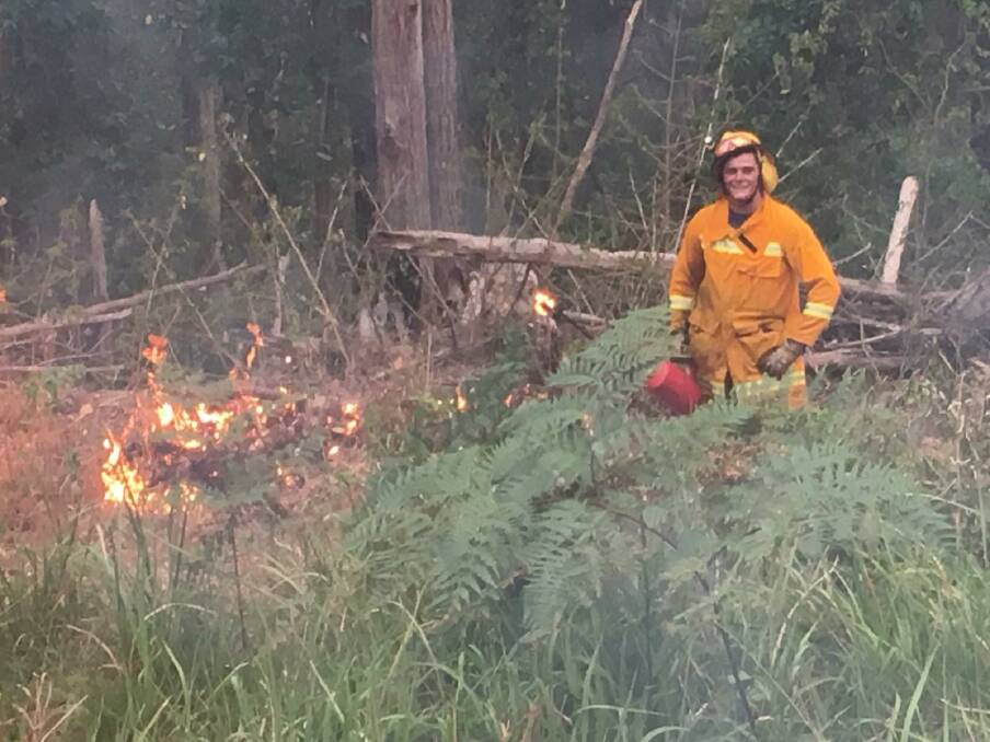 Boort Fire Brigade member Mitch Baker finished his VCE exams and flew to NSW to help fight teh fires.
