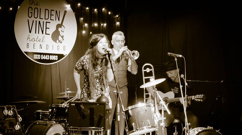 Lily and King perform with Wilby. Picture: SUPPLIED