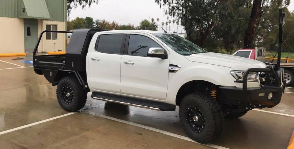 The white Ford Ranger ute stolen from a Huntly property on Monday night.