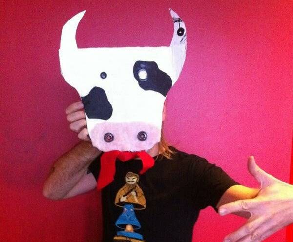 Former Triple J announcer The Doctor with the quirky cow head in 2011.