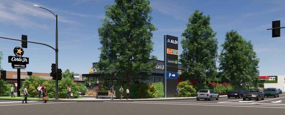 Artist impression of the future development of teh Epsom Village area on Howard Street and Midland Highway. Picture: SUPPLIED