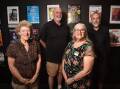 MILESTONE: Life members Maureen Fleiner, Vern Wall, Stania Tresize and Colin Brown in front of a few of the 200 productions that Bendigo Theatre Company as presented. Picture: NONI HYETT