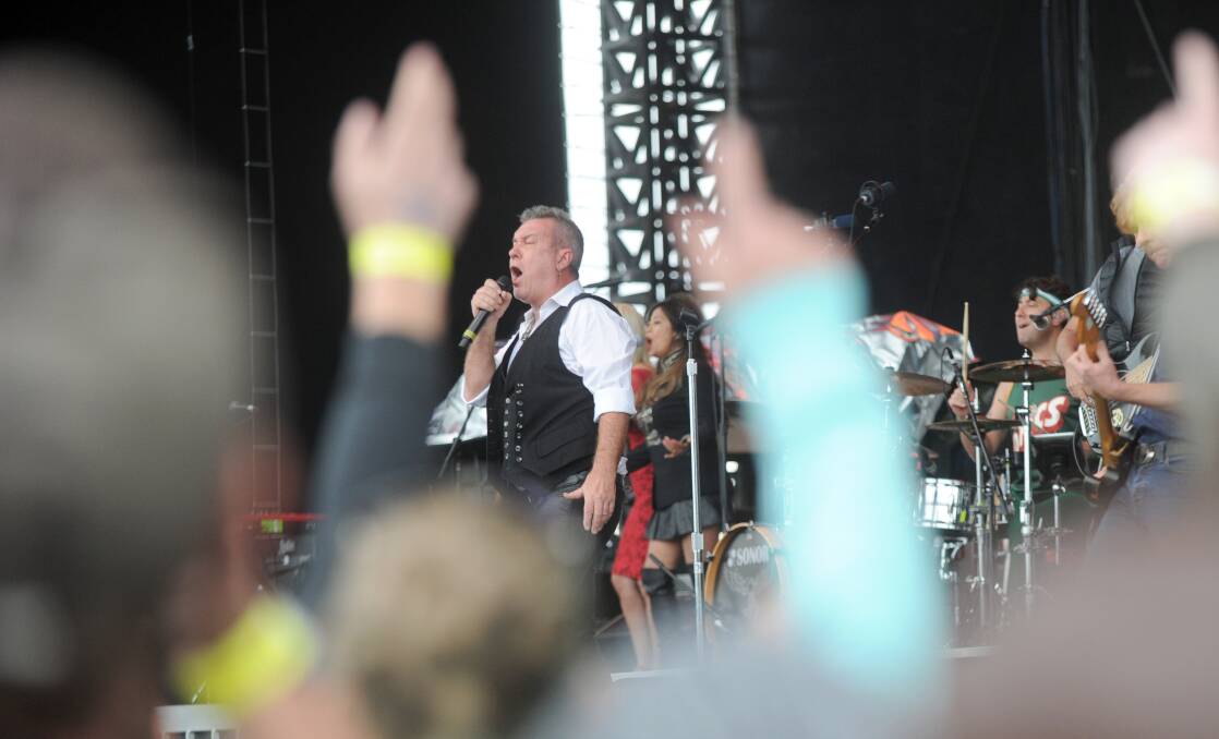 Jimmy Barnes performs at Hanging Rock in 2013. Picture: JODIE DONNELLAN