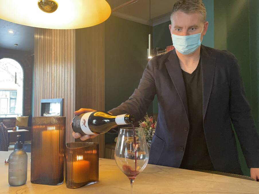 Hargreaves Wine Bar owner Aaron Skinner is ready for customers to pour in to the CBD's newest venue. picture: CHRIS PEDLER