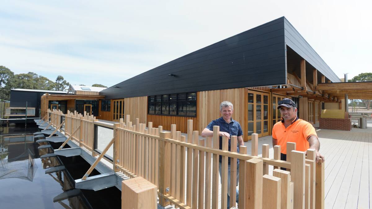 Marist College principal Darren McGregor and project manager Lee Franklin at the school before it opened in 2015.