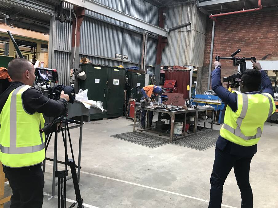 SMALL SCREEN STARS: Foxtel show Industry Leaders filmed an episode of their new season at Bendigo Tramways last week. The series airs from late April. Picture: SUPPLIED