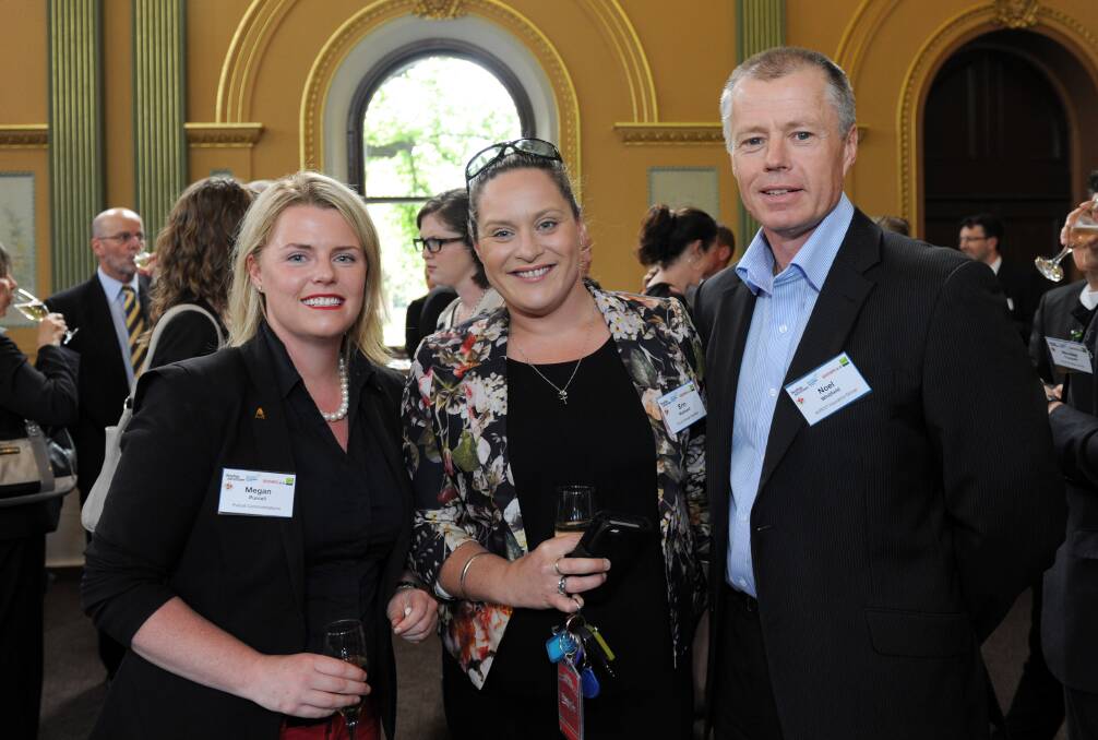 Megan Purcell (left) at a networking event in Bendigo in 2013.