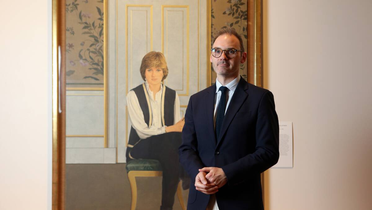 National Portrait Gallery, London, head of international programmes Edward McDonald-Toone with a portrait of Princess Diana. Picture: GLENN DANIELS