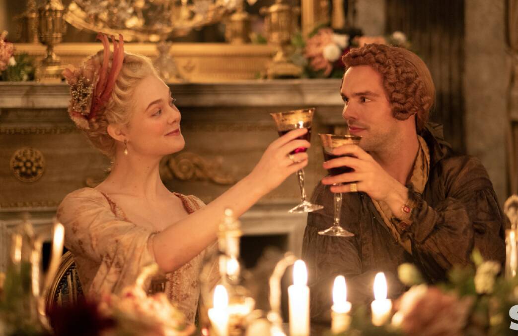 SERIES: Elle Fanning and Nicholas Hoult star in The Great, which was created by Australian Tony McNamara. It is a satire on the marriage of Catherine the Great and Emporer Peter III. Picture: STAN PUBLICITY