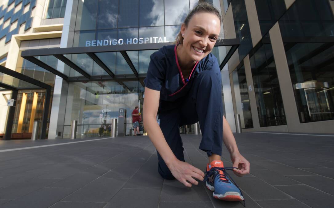 Chloe Gourlay is lacing up for the Bendigo Bank Fun Run on Sunday. The event raises funds for the New Bendigo Hospital Appeal. Picture: DARREN HOWE