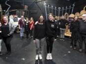 FAMILIES OF PERFORMERS: Skye and Jill McPartlane, Ky, Lisa and Kaddison Kearin, Michelle and Zoe Di Camillo, Claire and Oli Sexton and Selina and John Trainorare all part of the Charlie and the Chocolate Factory cast and crew. Picture: NONI HYETT
