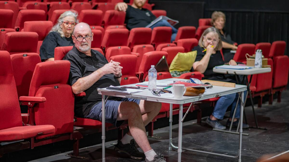 EXPERIENCED EYES: Life members Stania Tresize and Vern Wall, committee member Barb Billings and treasurer and life member Maureen Fleiner watch a rehearsal of Beyond Reasonable Doubt. Picture: DANIEL SONCIN