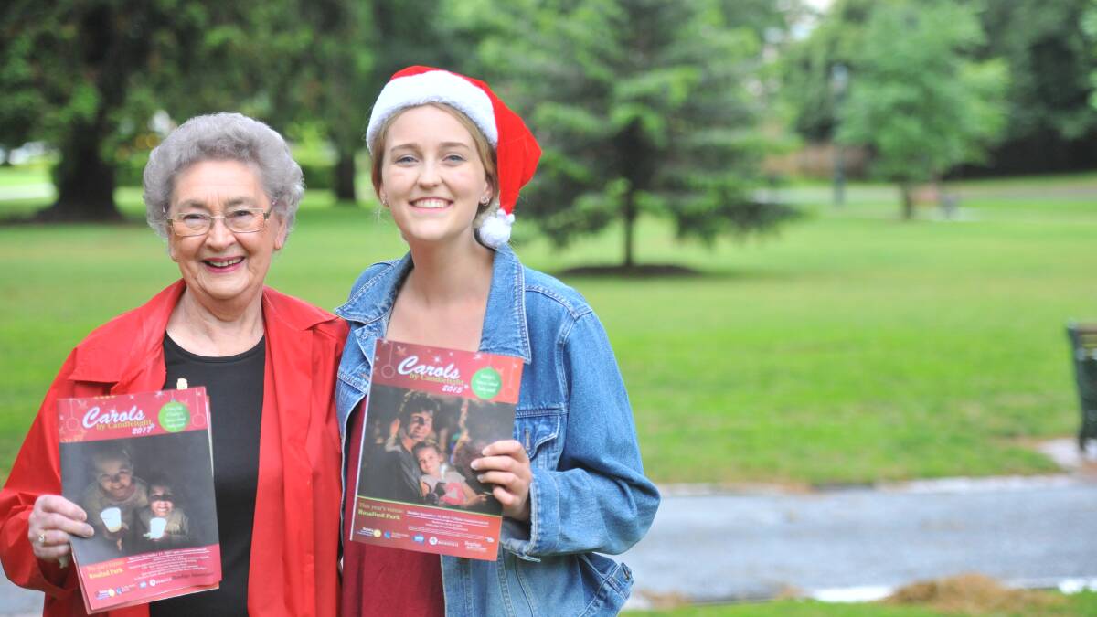 Rotary Club of Bendigo Carols by Candlelight co-coordinator Valerie Broad and classical singer Megan Kane Griffin. Picture: CHRIS PEDLER