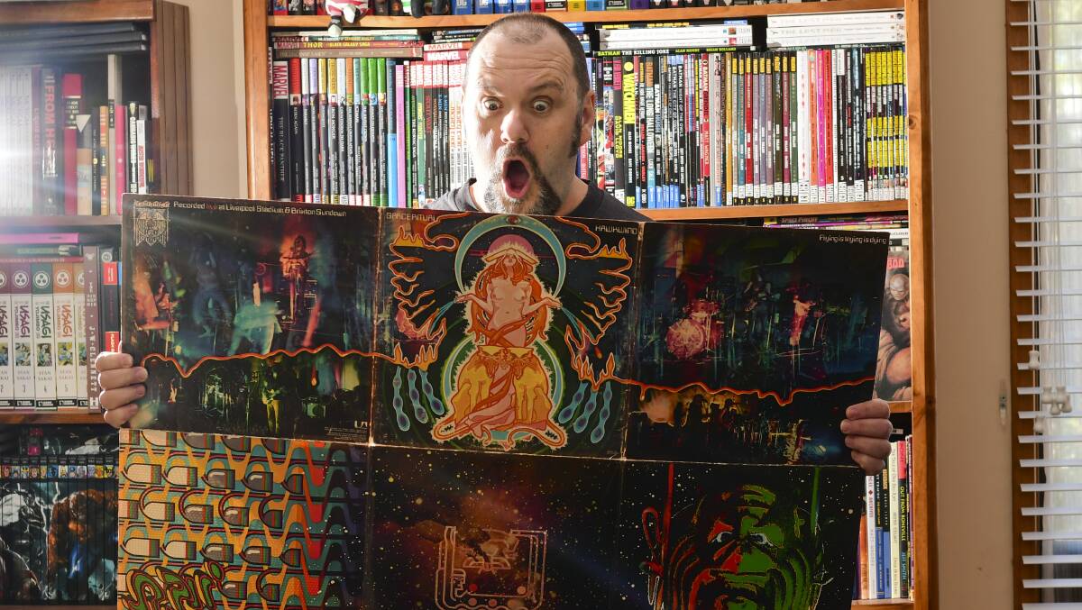 Peter Pascoe with one of his favourite albums - Space Ritual by Hawkwind.
