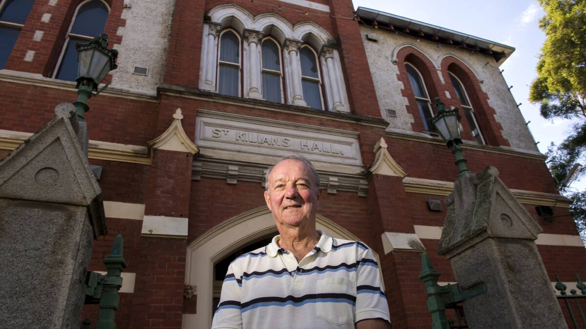 Brother Mark Needham outside St Kilians Hall where the Marist Brothers first school in Bendigo was. Picture: DARREN HOWE