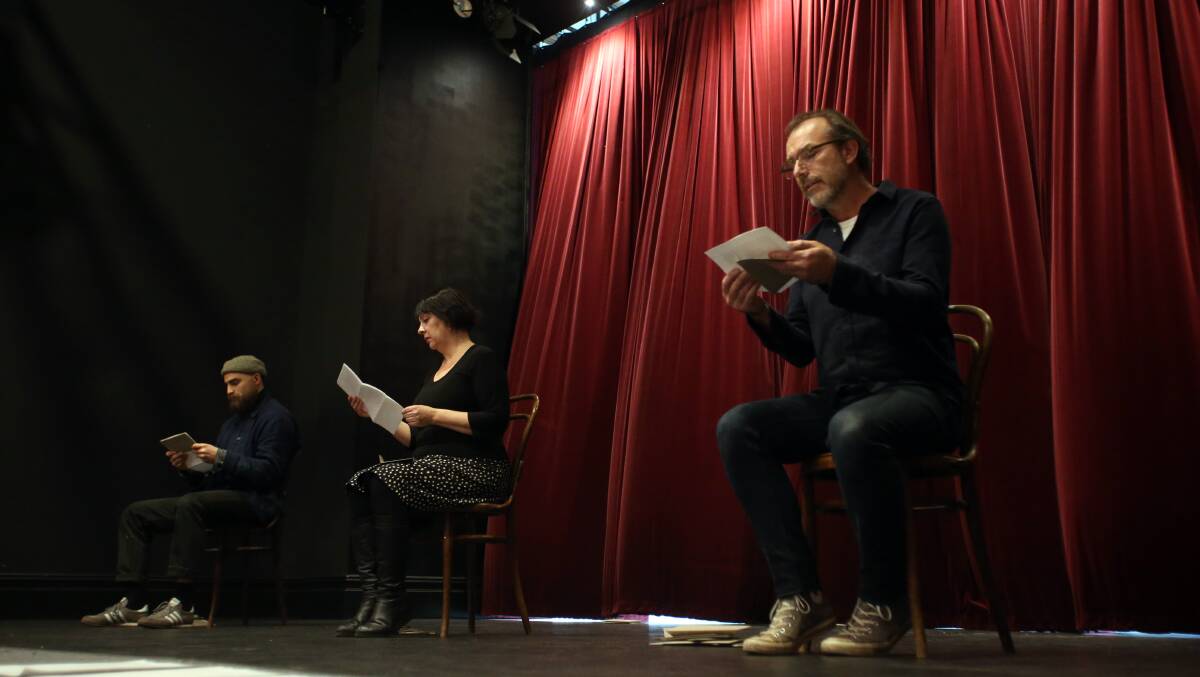 PERFORMANCE: Hector MacKenzie, Donna Steven and Stephen Mitchell brought prisoners' writings to life in Letters From the Inside. Pictures: GLENN DANIELS