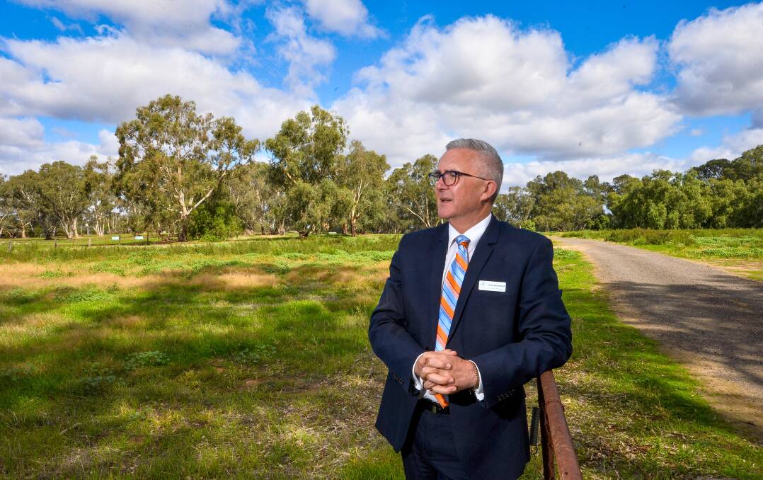 PLANNING: Catholic Education Sandhurst director Paul Desmond at the Huntly site where a new catholic primary school will be built. Picture: BRENDAN McCARTHY