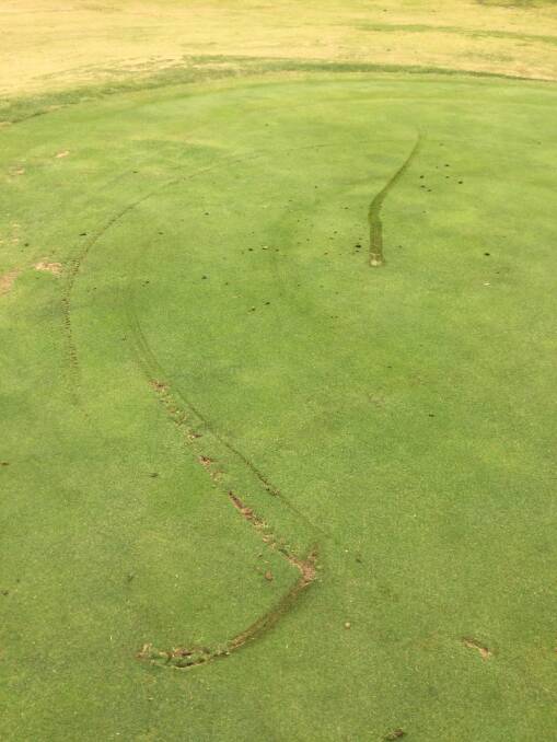 Damage to green at Maryborough Golf Club. Picture: Maryborough Police.