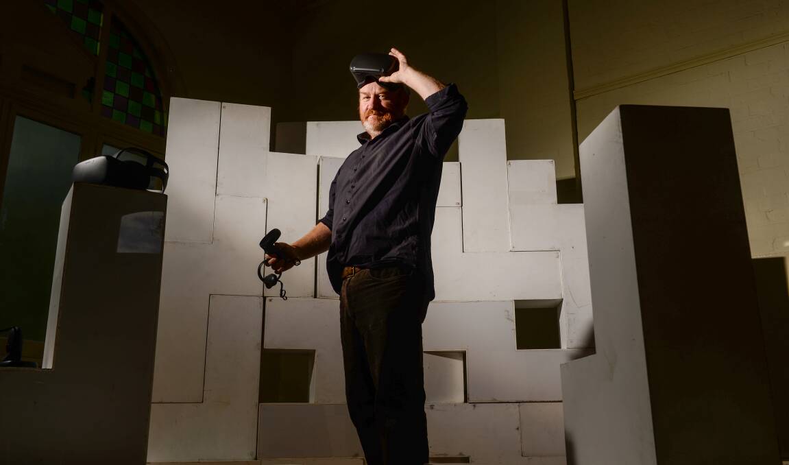 UNIQUE SHOW: Arena Theatre Company has developed a theatre show that uses virtual reality. Artistic director Christian Leavesley said it was the first time Arena had presented such a show. Picture: DARREN HOWE