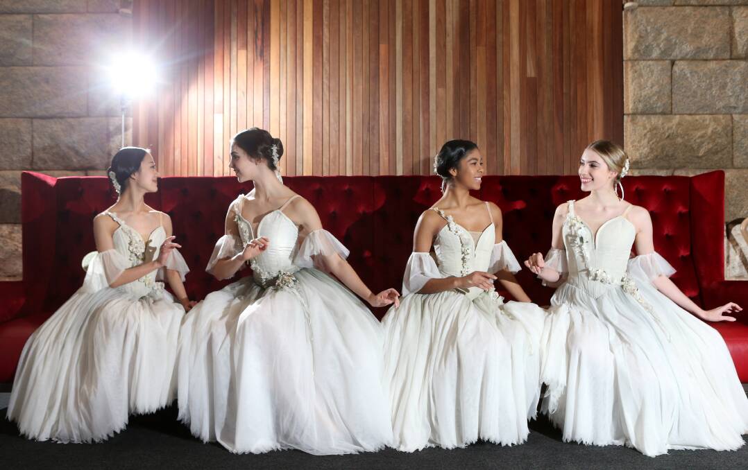 RETURNING: Australian Ballet Company dancers Yuumi Yamada, Isobelle Dashwood, Tene Ward and Georgia Scott Hunter at Ulumbarra Theatre in 2016 for performances of Giselle. Picture: GLENN DANIELS