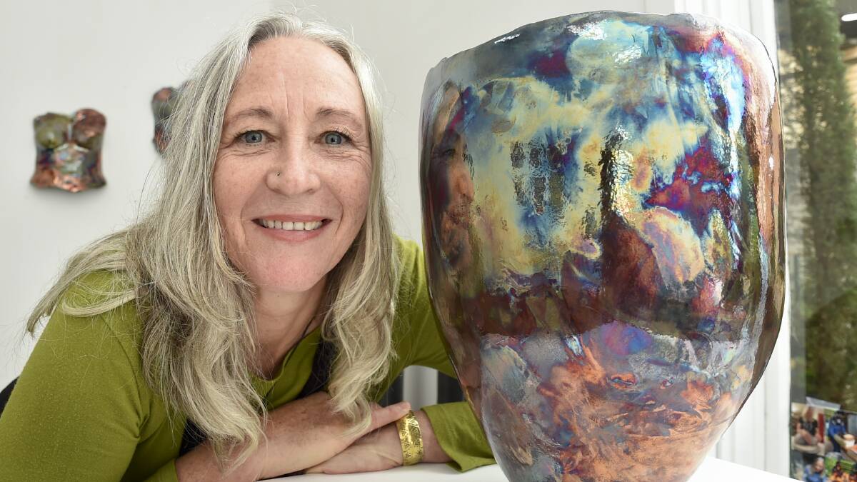 Ri Van Veen first started working with clay as a therapeutic way to help her recovery from Chronic Fatigue Syndrome. Picture: NONI HYETT