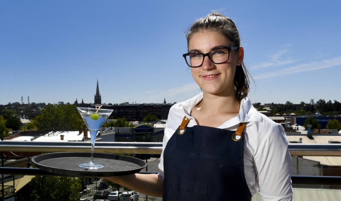 BAR SERVICE: Nimbus general manager Caitlyn McHutchison is excited to open the venues doors this week. Picture: NONI HYETT