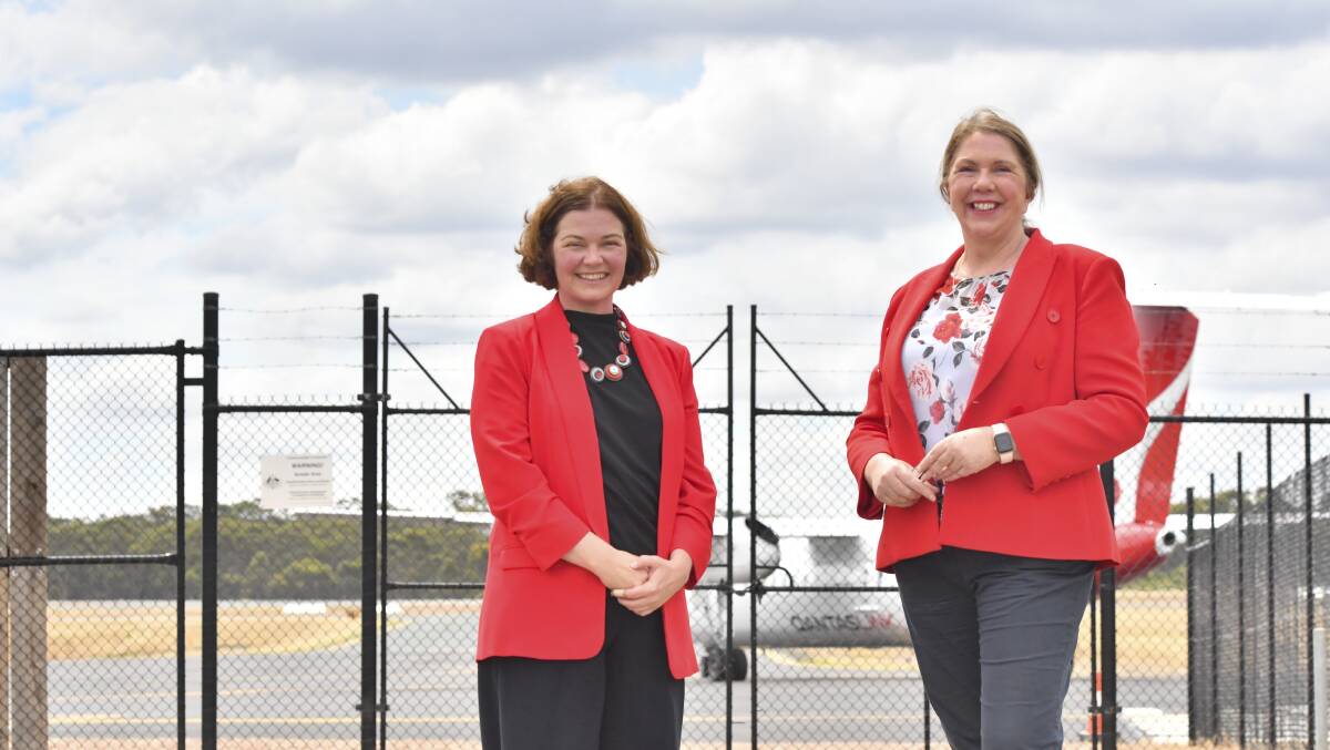 Lisa Chesters and Catherine King at their election commitment announcement on Friday morning. Picture: NONI HYETT