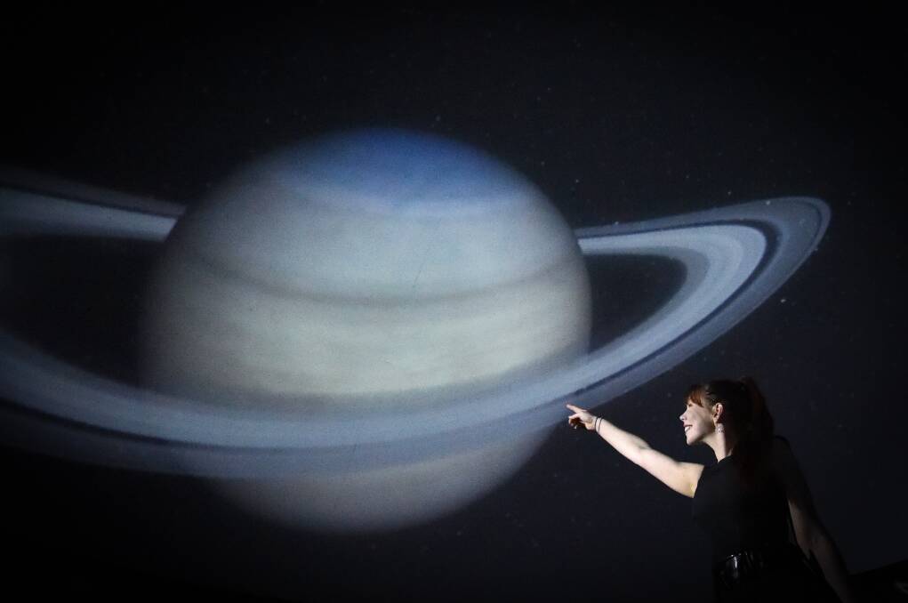 SETTING SIGHTS ON SPACE: Discovery general manager Alissa Van Soest in the centre's planetarium. The planetarium will be move and upgrade thanks to a state government investment. Picture: DARREN HOWE