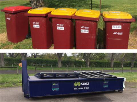 Two types of glass-only bins have been installed in four Macedon Ranges Shire Council towns. Picture: Macedon Ranges Shire Council