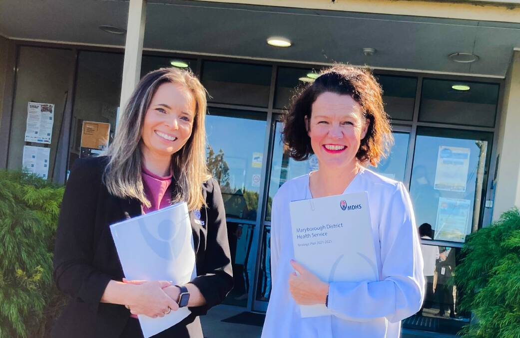 Maryborough District Health Service CEO Nickola Allan and MDHS board of management chair Kelly Mason. Picture: SUPPLIED