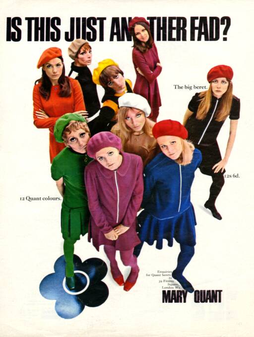 Mary Quant Kangol beret advertisement, 1967. Picture: The Advertising Archives