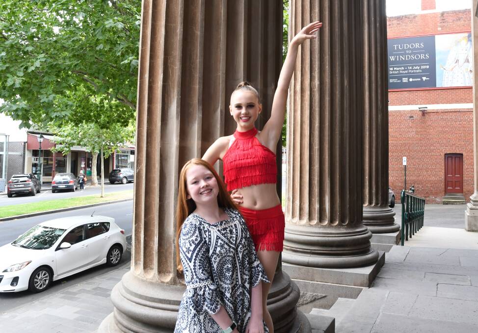 Scarlett Abbott and Lily Harvey at the launch of the Bendigo Competitions Society's 94th eisteddfod in 2019. Picture: CHRIS PEDLER