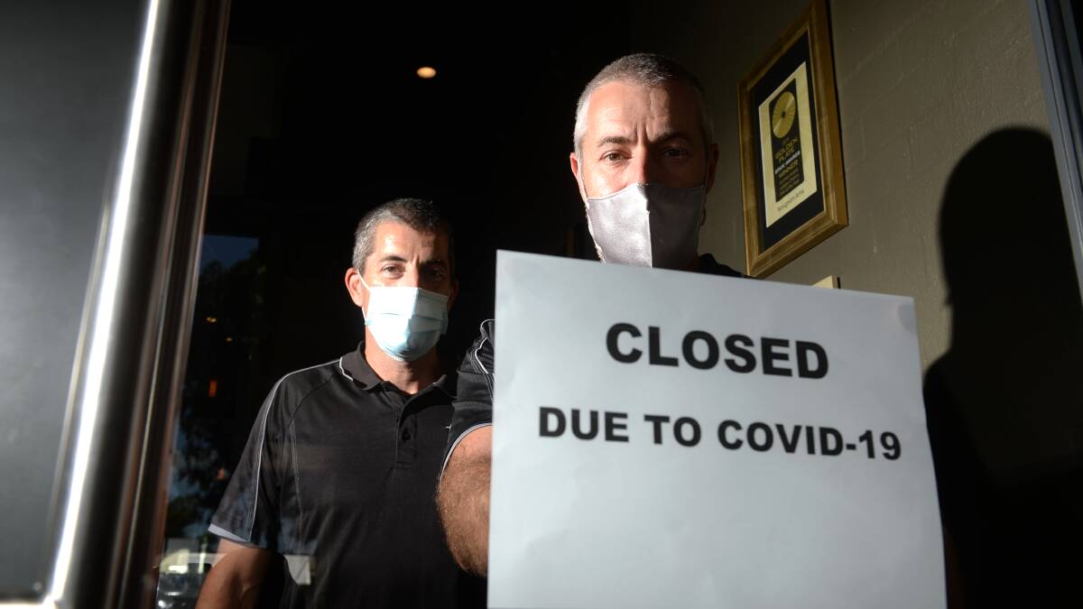 Brougham Arms owners Scott Macumber and Luke Macumber have had to turn away 600 people due to the five-day lockdown. Picture: DARREN HOWE