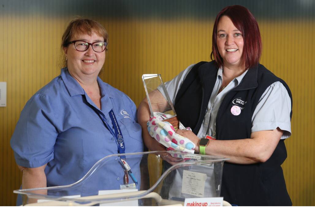 Bendigo Health midwives Sally Collier-Clarke and Sara Jorgensen were recognised at this year's WorkSafe Awards. Picture: GLENN DANIELS