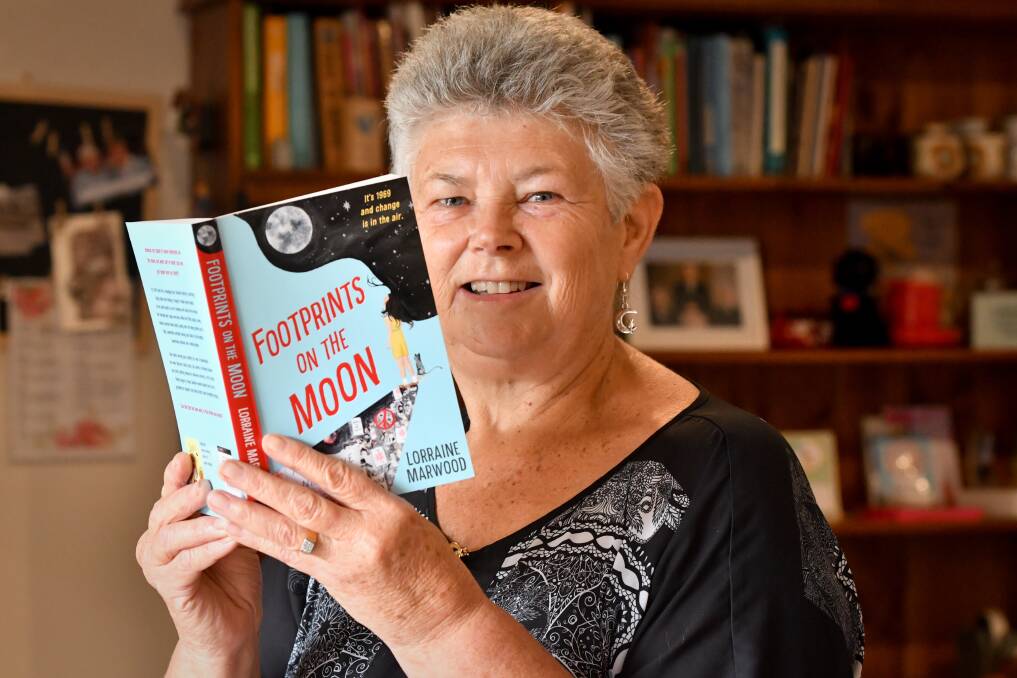 WORDSMITH: Lorraine Marwood had her first work published at age 16. This week, she released children's verse novel Footprints on the Moon. Picture: NONI HYETT