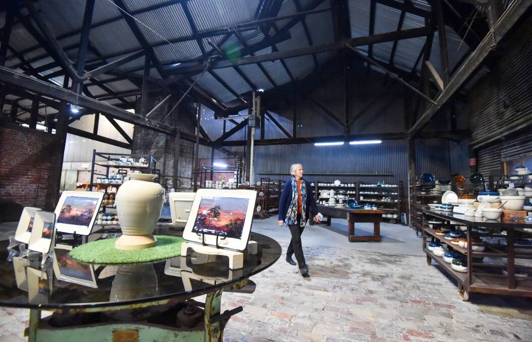 Quiet: Bendigo Pottery co-owner Sally Thomson said visitation to the space was down on the long weekend with Melbourne residents unable to travel. Picture: DARREN HOWE