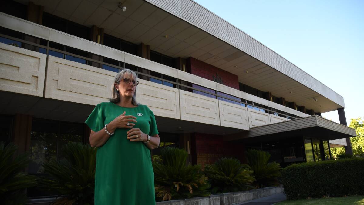 City of Greater Bendigo mayor councillor Margaret O'Rourke out the front of council offices.
